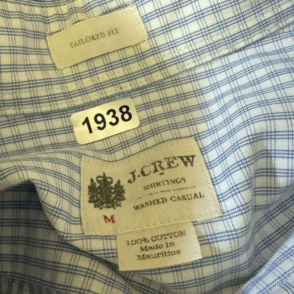 J. Crew Long Sleeve Button Up Shirt Blue & White L